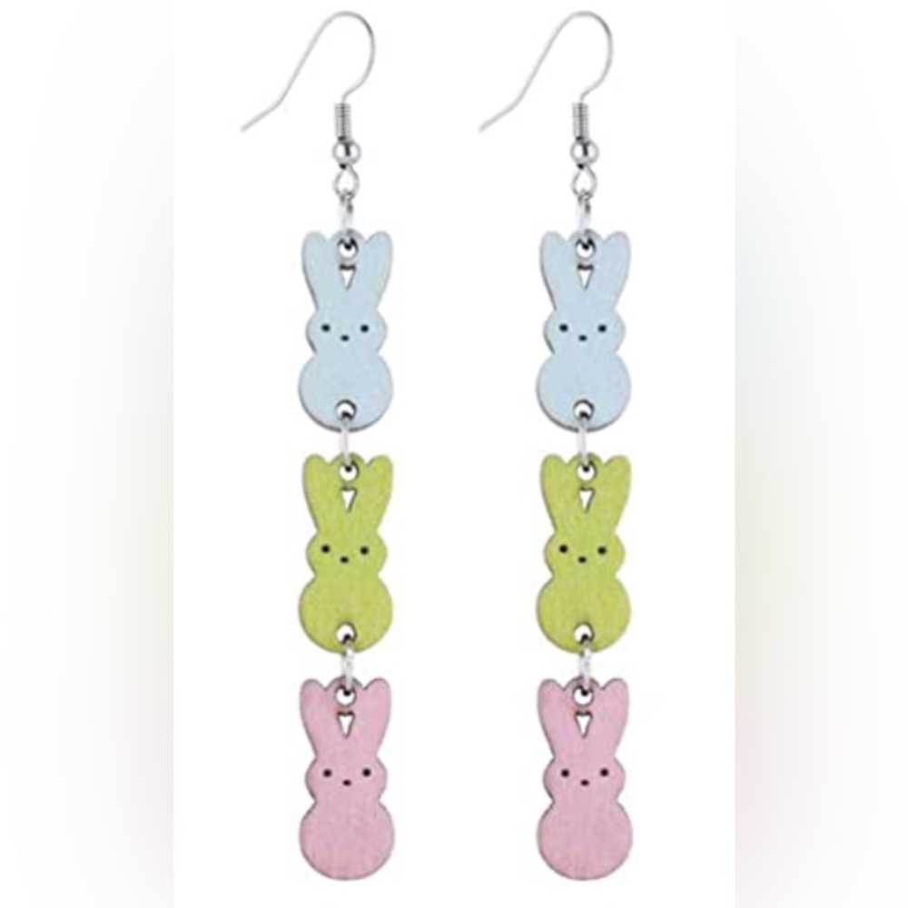 Easter Peeps Wooden Earrings!💕🐣